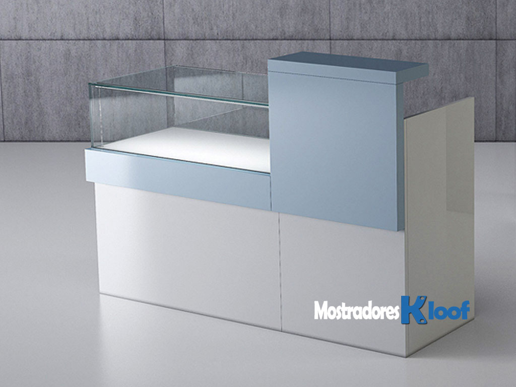 Mostradores modulares de vitrina para recepción