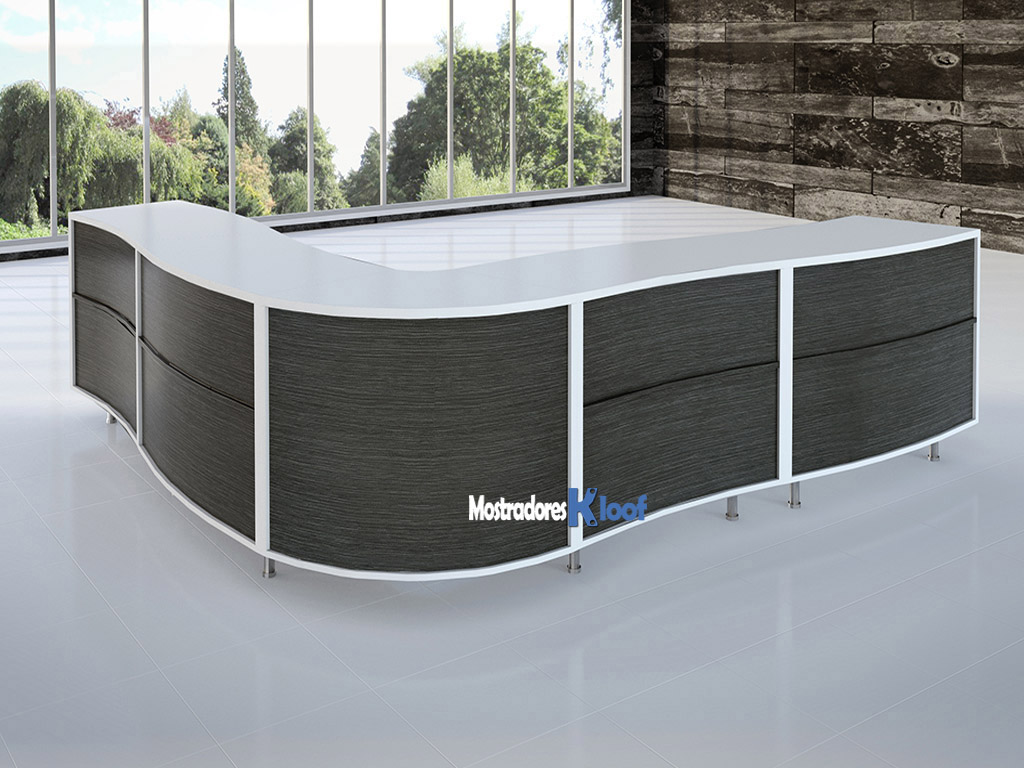 Mostradores curvos para tiendas y comercios